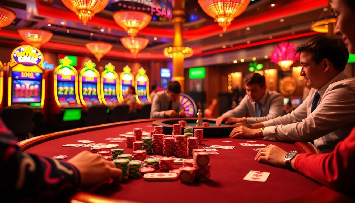Experience the thrill of dinamit4d gaming with vibrant cards and exciting slot machines.