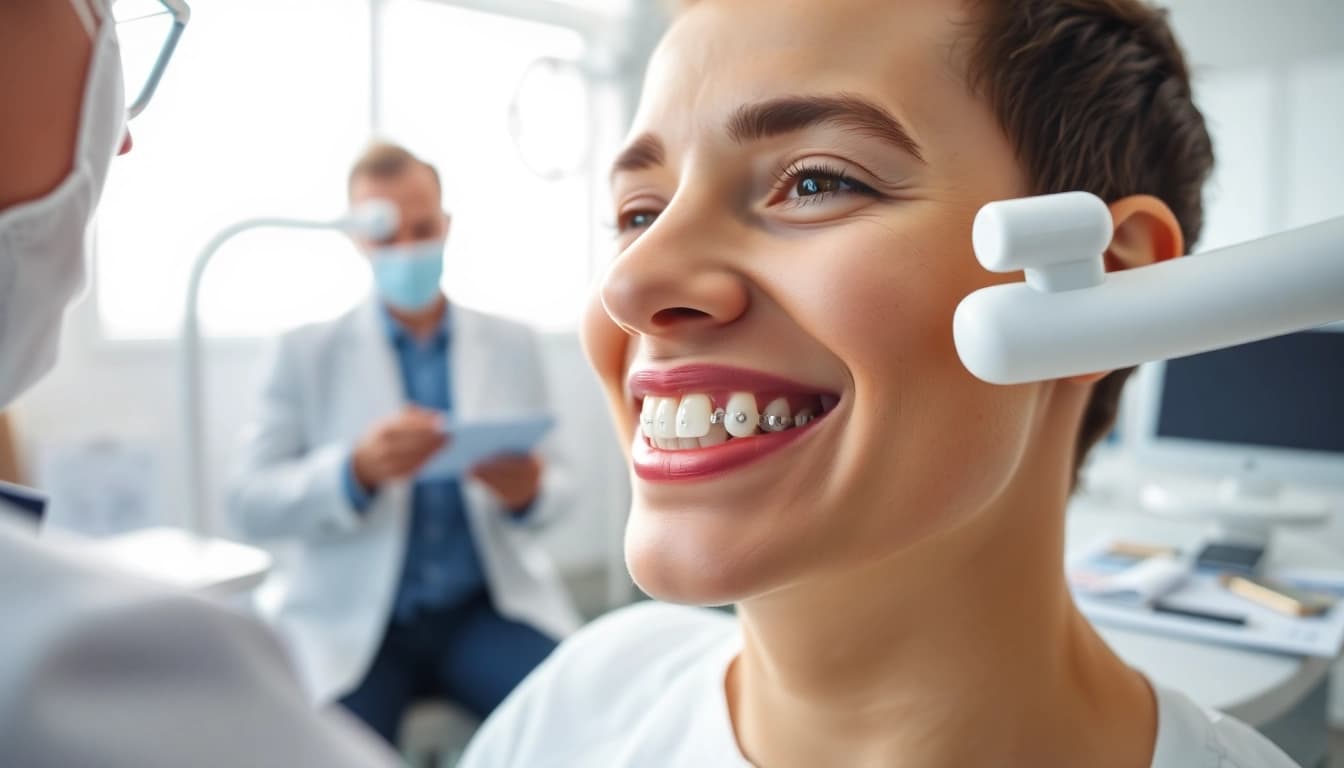 Adult braces Hawthorn patient receiving orthodontic consultation in a modern clinic.