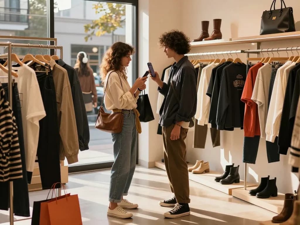 Stylish individual showcasing 레플리카 fashion items in a chic boutique