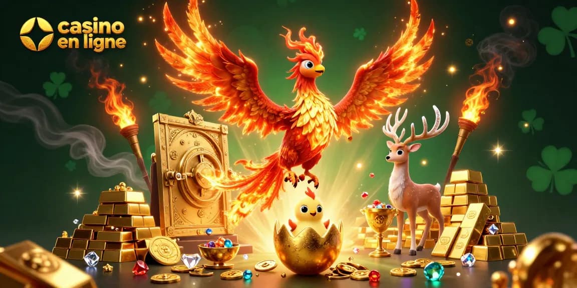 Jouez dans un casino en ligne rempli de richesses avec des symboles de jeu dynamiques et des personnages captivants.