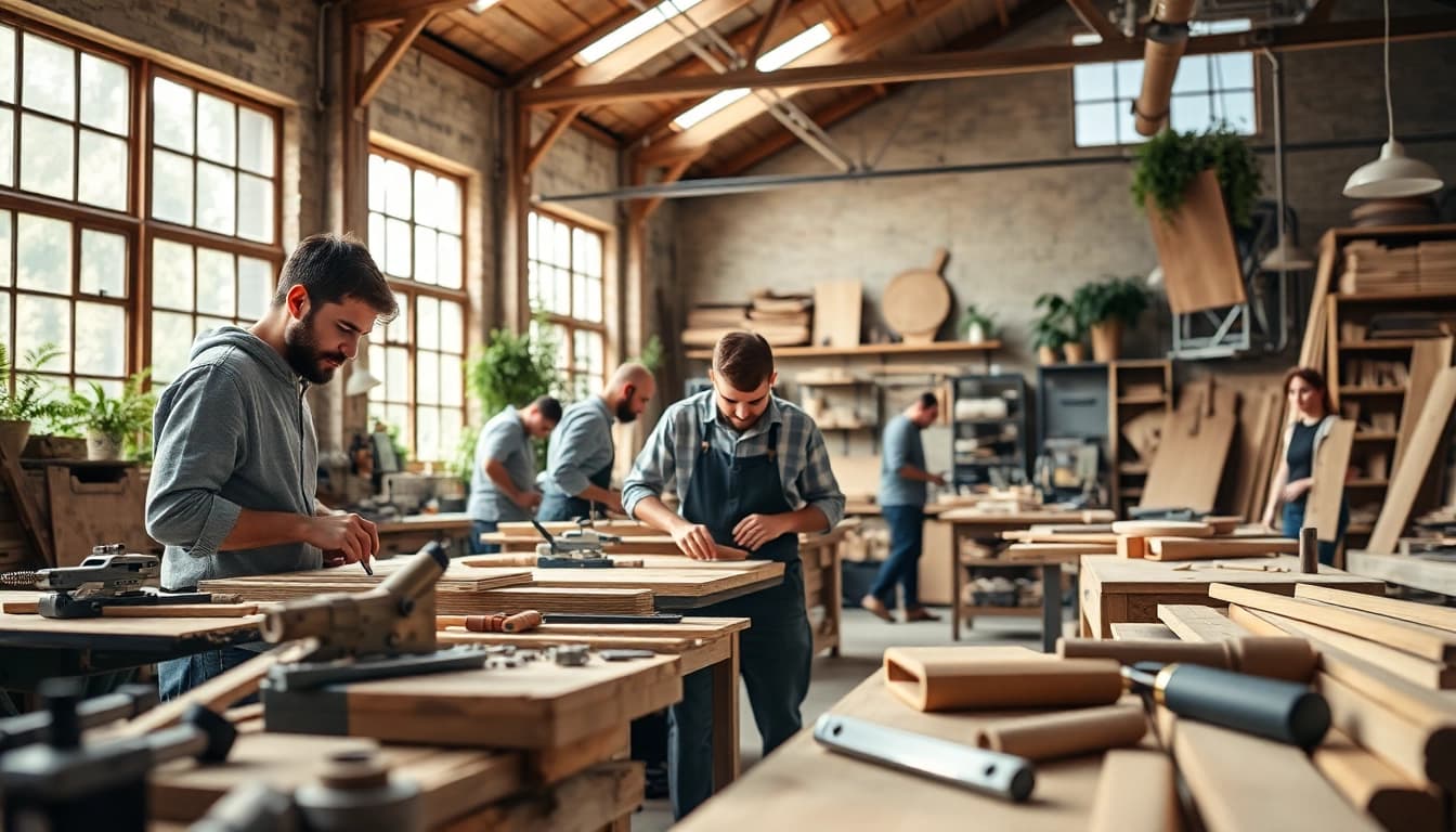 Artisans at work in Old Knows Factory showcase vibrant craftsmanship.
