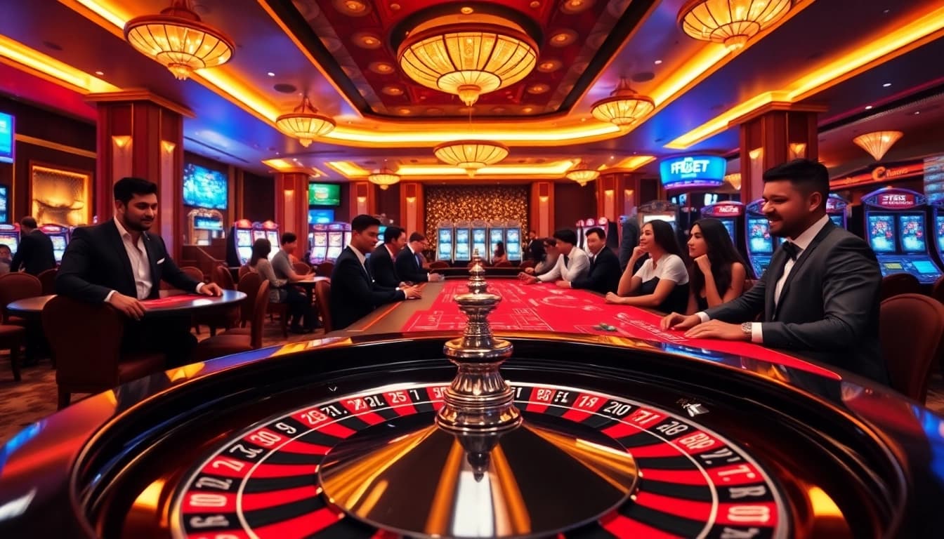 Experience the thrill of gaming at F8BET casino with luxurious tables and vibrant gameplay.