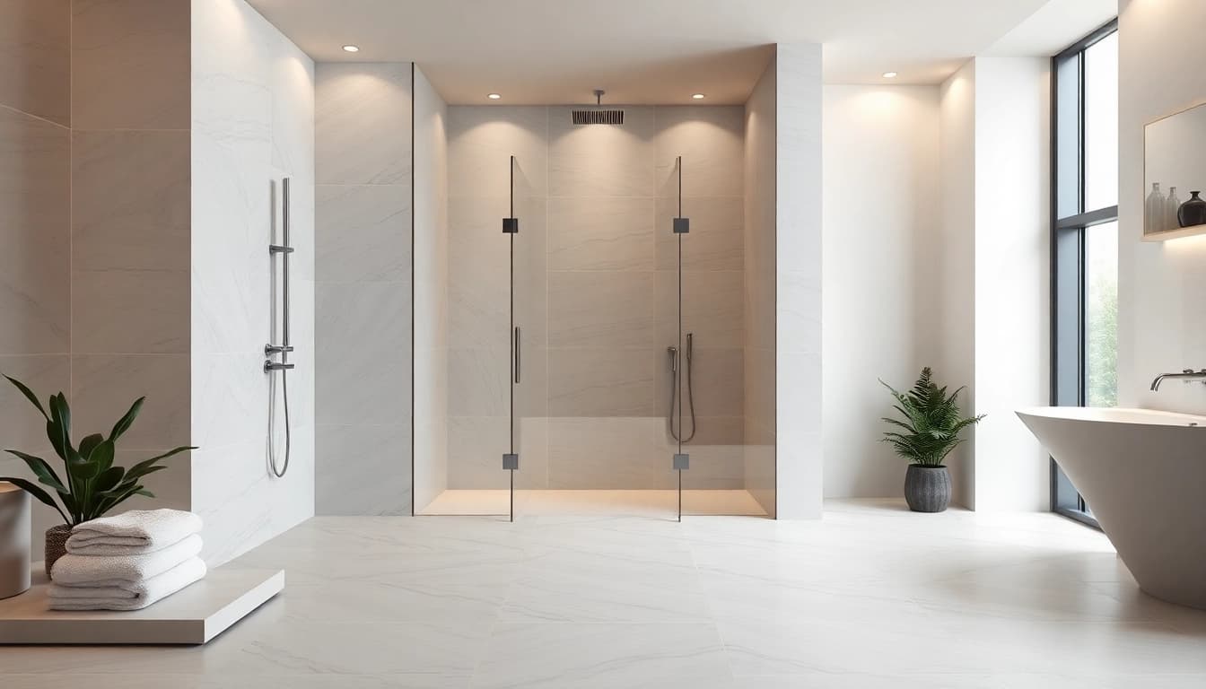 Enhance your bathroom with elegant showers featuring luxe designs and modern fixtures.