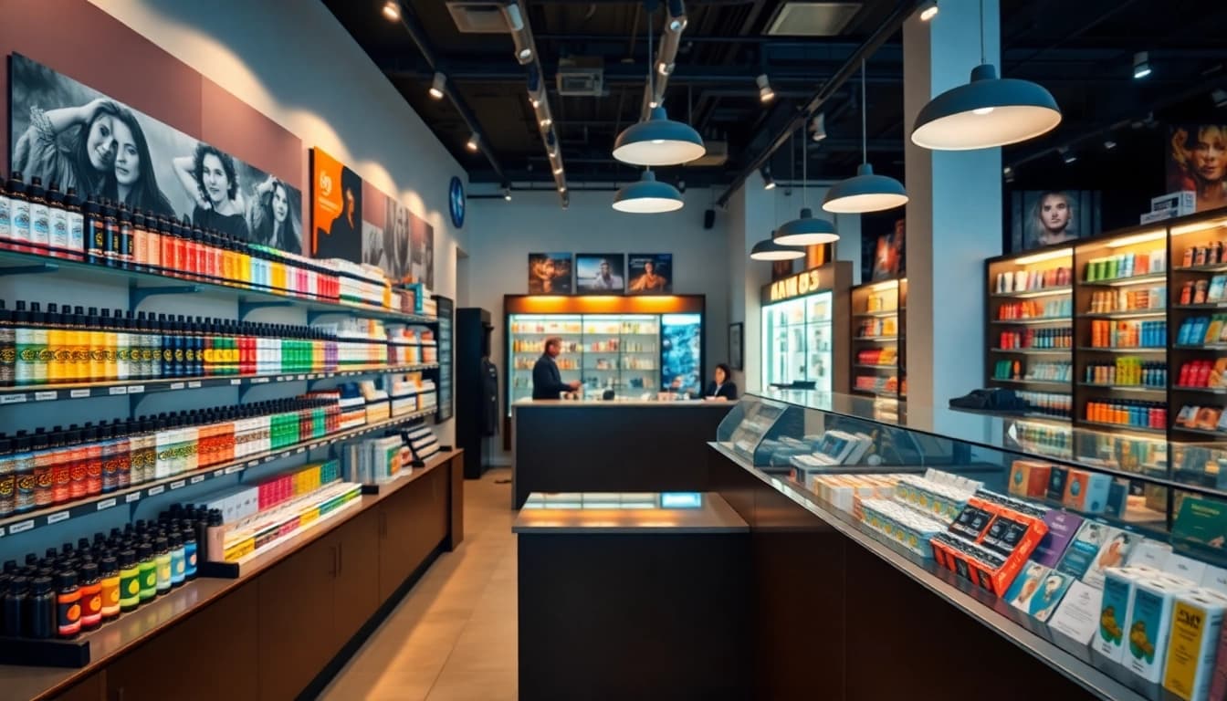 Vape Juice Depot displaying an extensive selection of premium vape products and accessories.