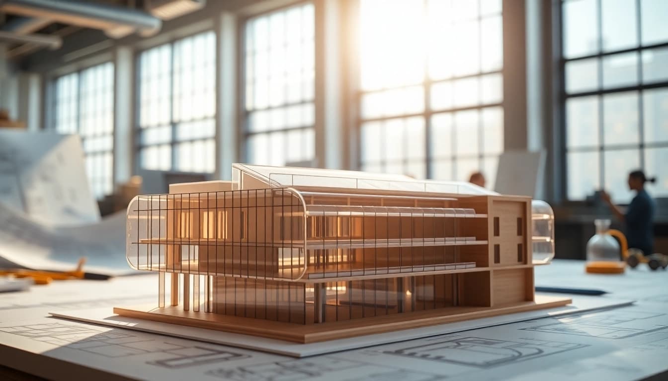 Moderne architekturmodellbau Potsdam in einem kreativen Studioumfeld erstellen