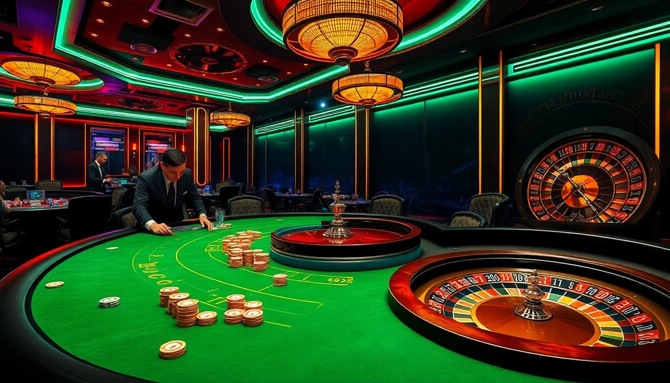 Experience the thrill at nhà cái w88 with players actively engaging in a luxurious casino atmosphere.