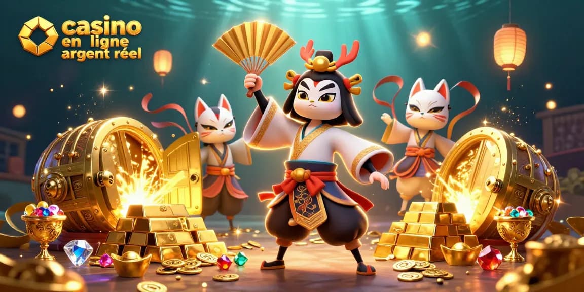 Vivez l'expérience minime du casino en ligne argent réel avec guerrier kabuki et trésors scintillants.