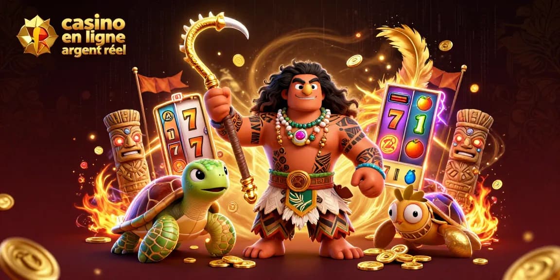 Jouez à casino en ligne argent réel avec un personnage de demi-dieu et des éléments de machines à sous.