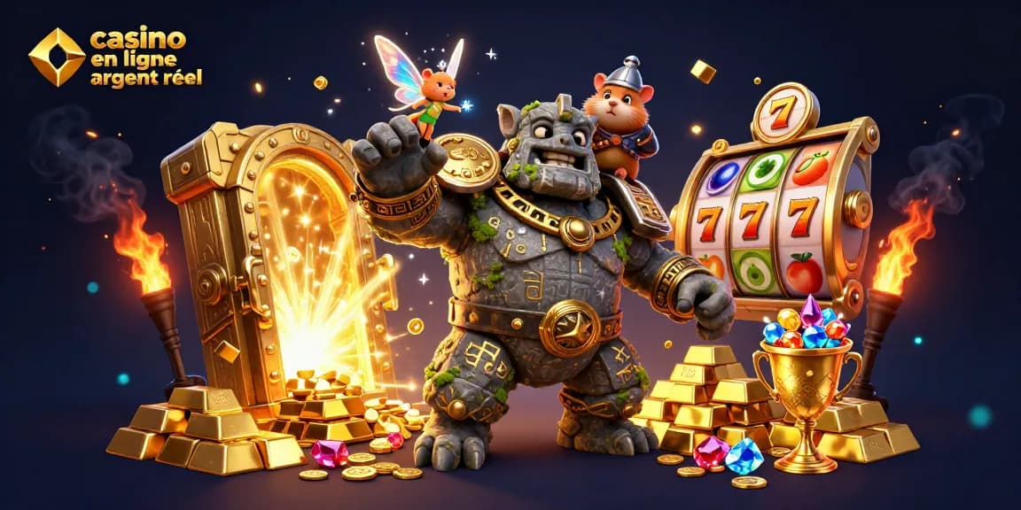 Découvrez le monde des jeux avec casino en ligne argent réel à travers une illustration captivante.
