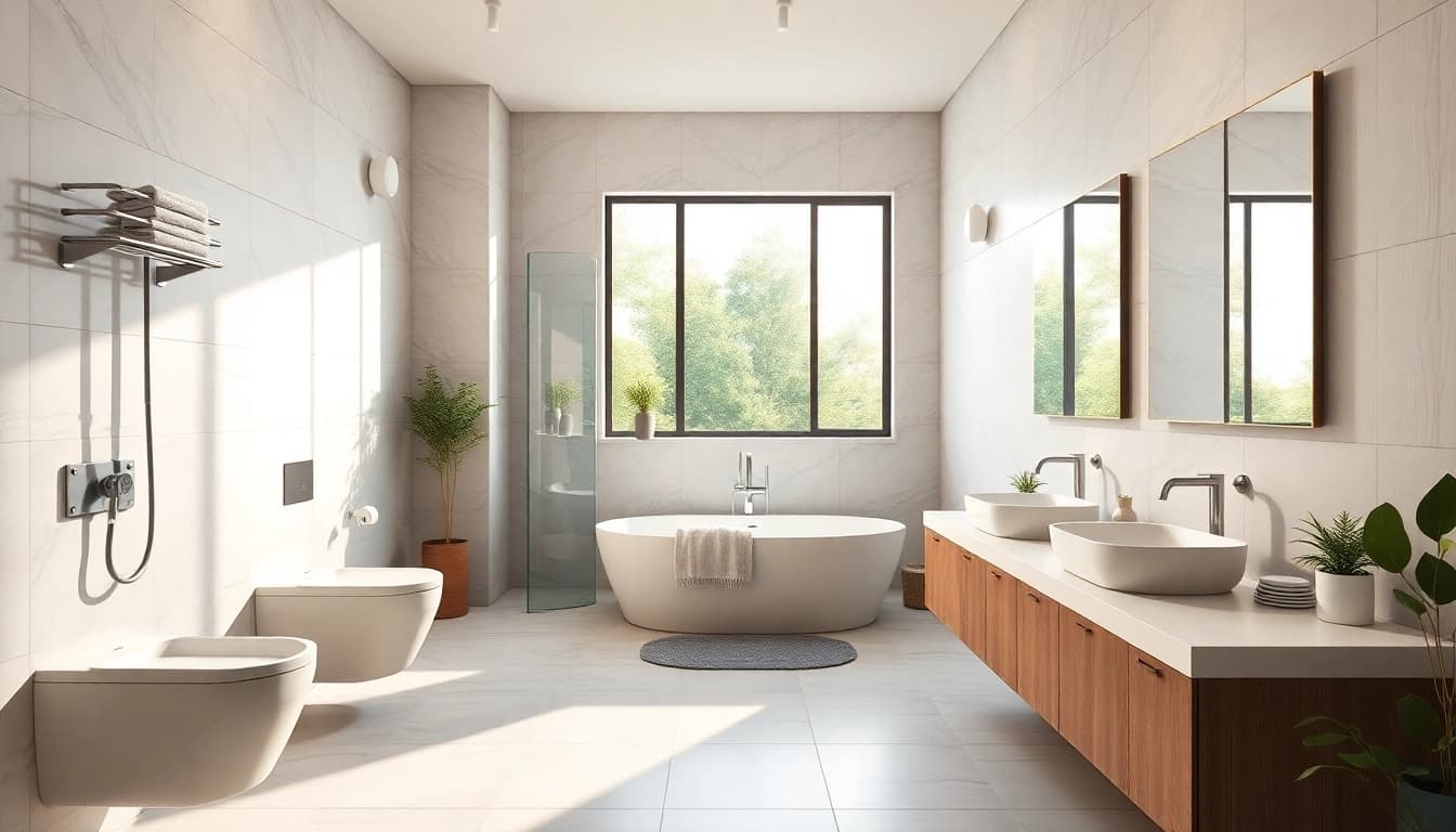 Modern bathroom renovations featuring sleek fixtures and stylish tiles for a refreshed look.