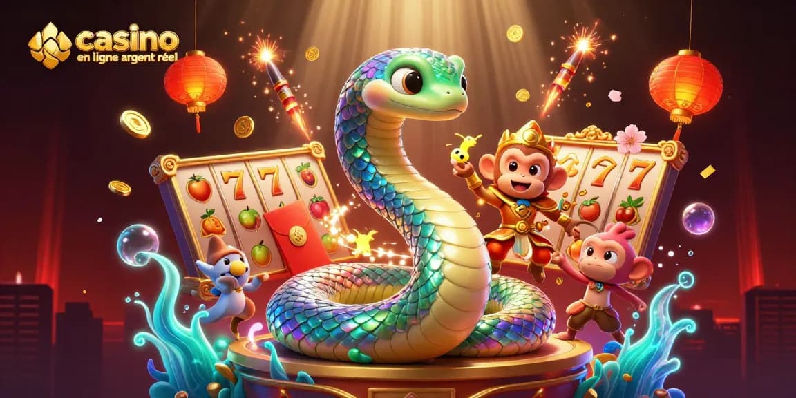 Profitez de l'excitation du casino en ligne argent réel avec un serpent arc-en-ciel et un roi singe