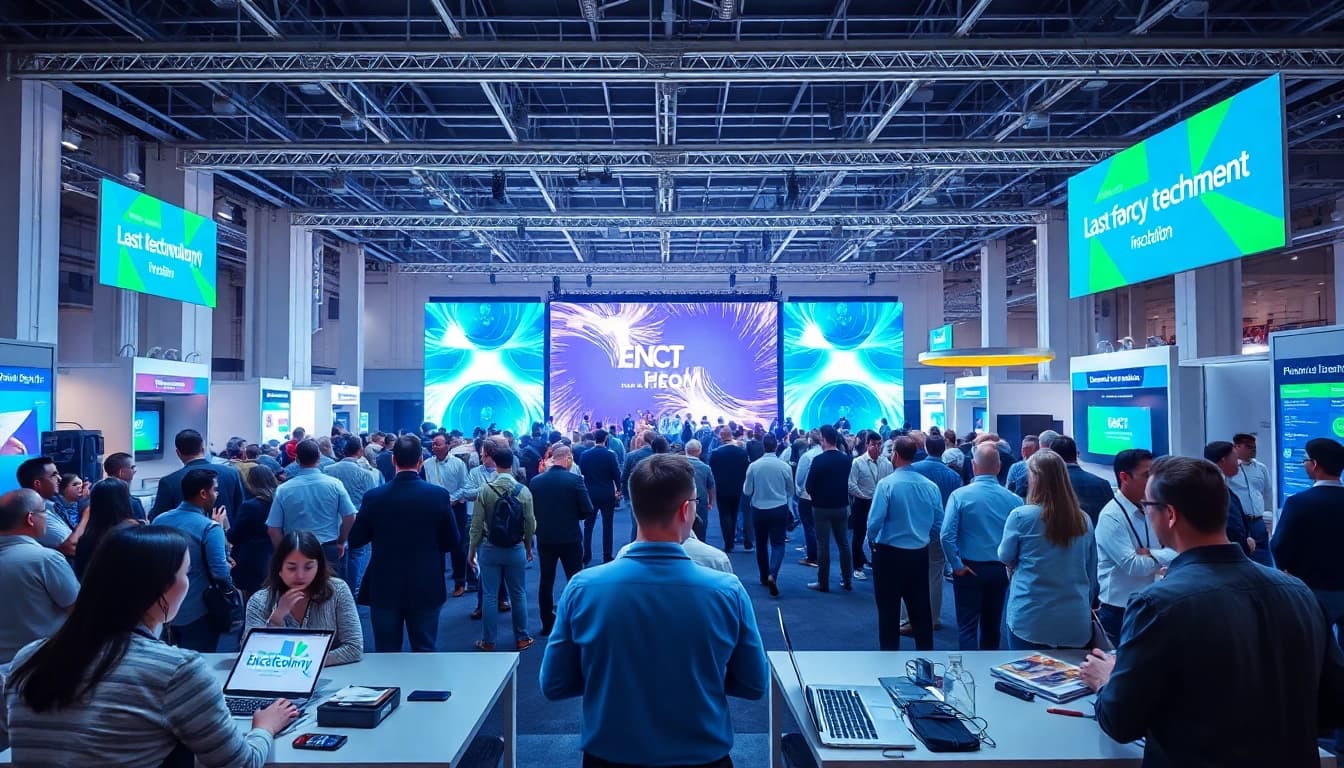 Attendees networking at a technology conference USA, highlighting innovation and collaboration.