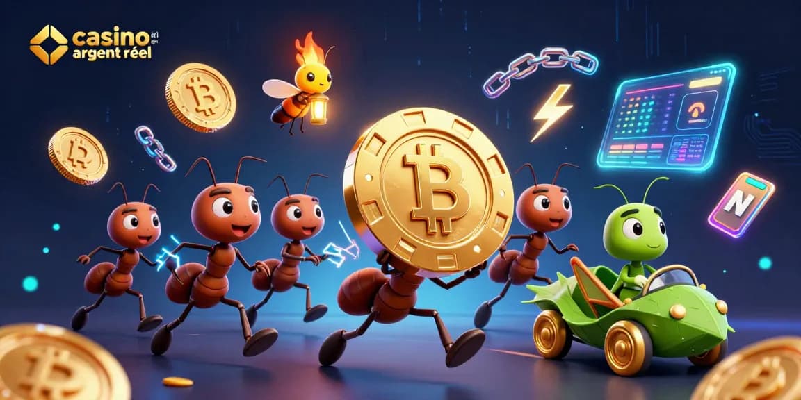 Jouer au casino en ligne argent réel avec des fourmis, jeton doré et crypto-monnaies