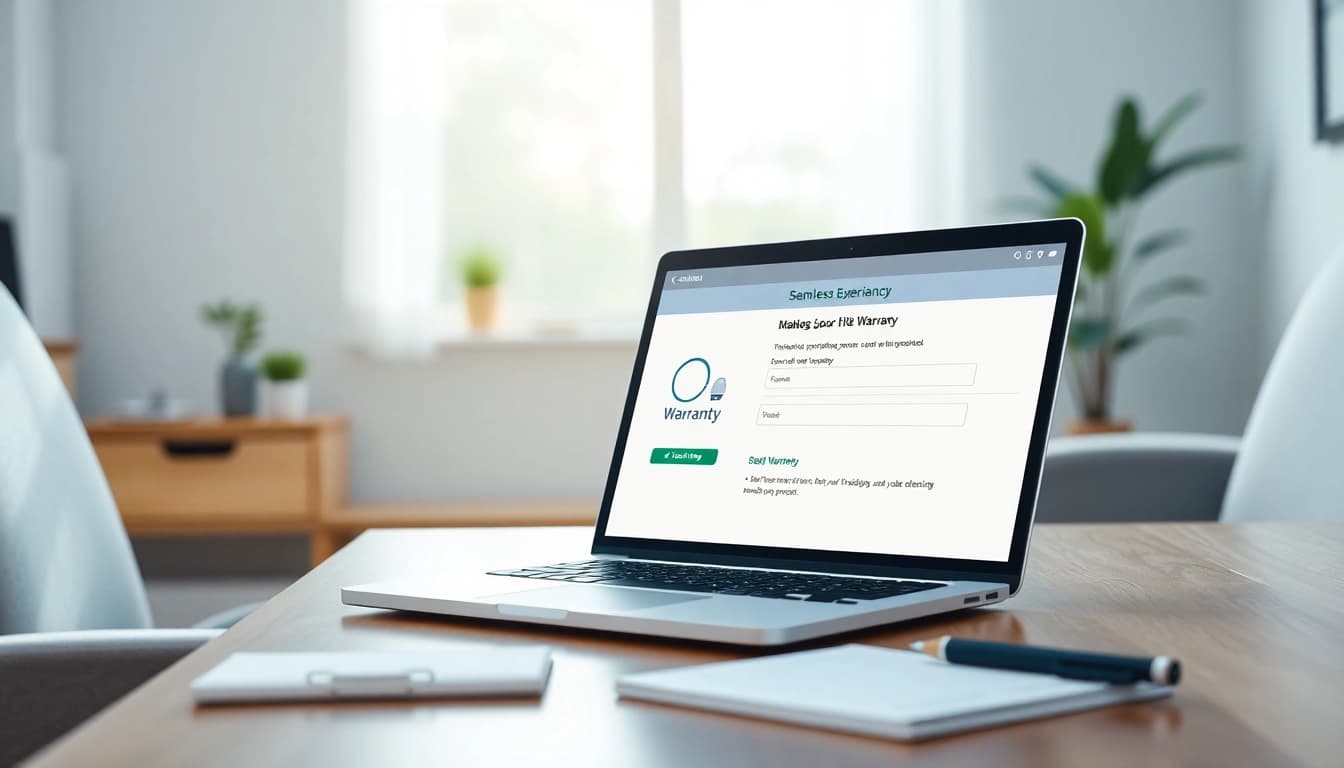Visualize what is a frictionless warranty experience with user-friendly digital interface.