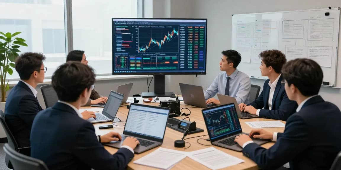Collaborative team analyzing financial crime intelligence data in a modern office.