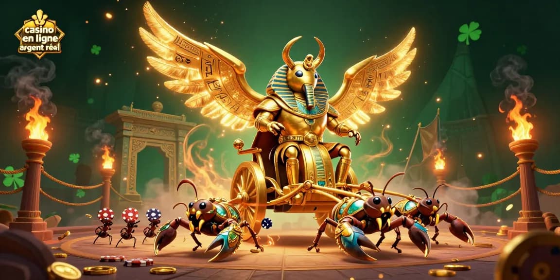Pariez avec le casino en ligne argent réel sur une scène dynamique illustrée avec des éléments de jeu captivants.