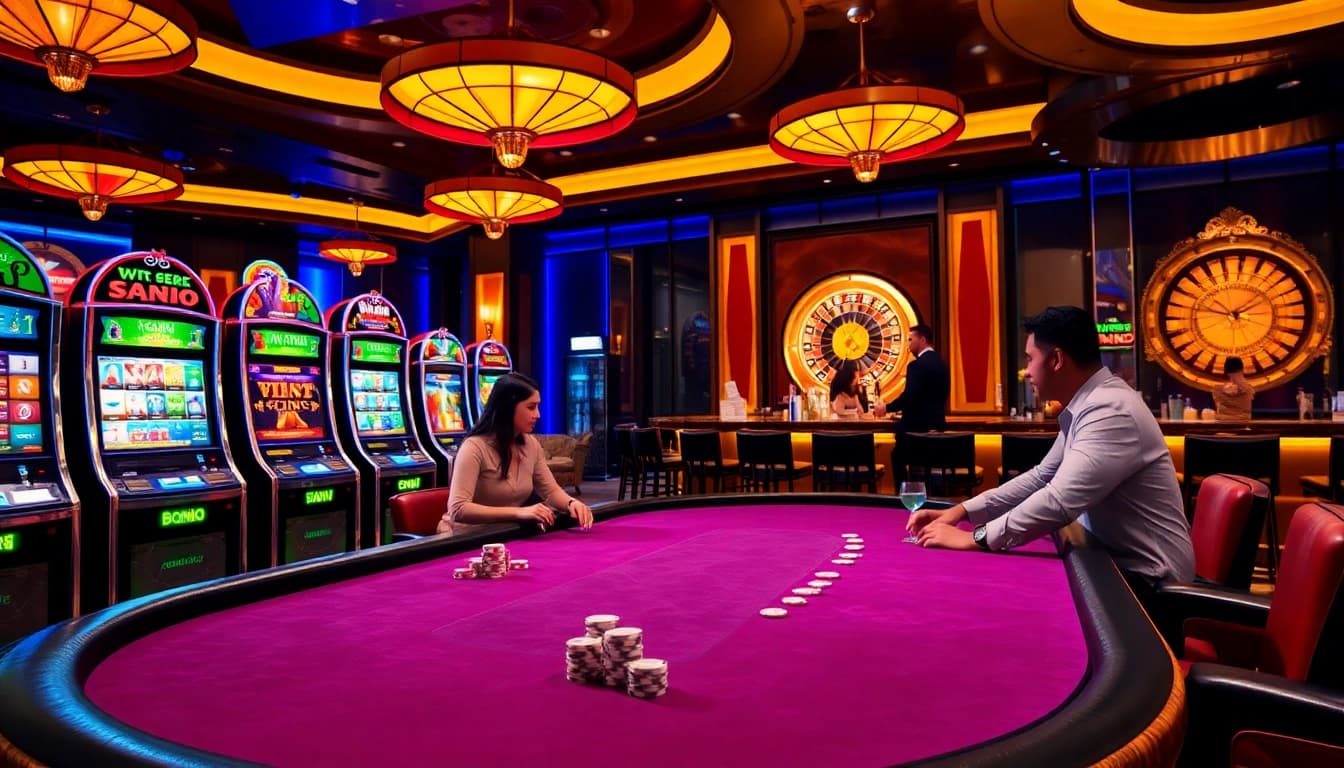 Players engaged at an exciting poker table, enhancing the onicplay login experience.