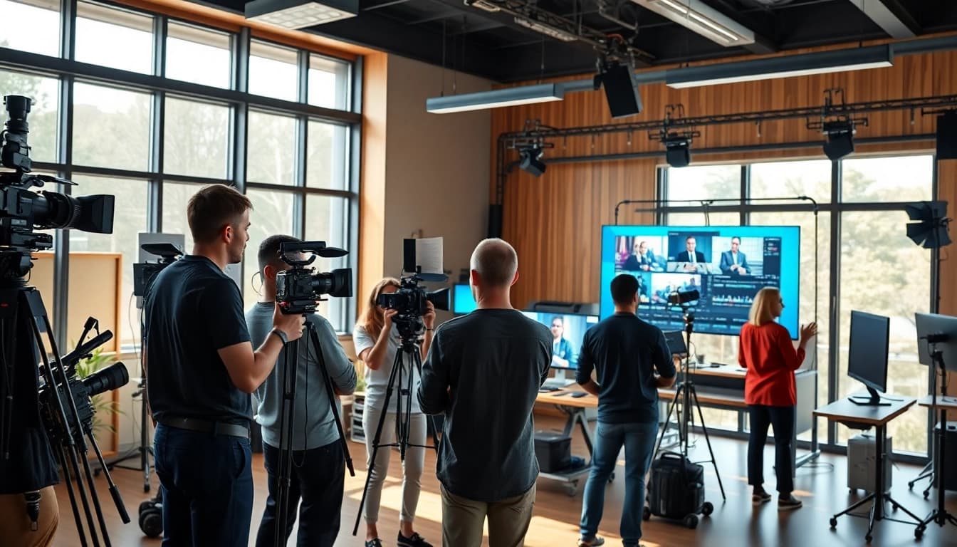 Video Production Company Phoenix team collaborating in a professional studio environment.