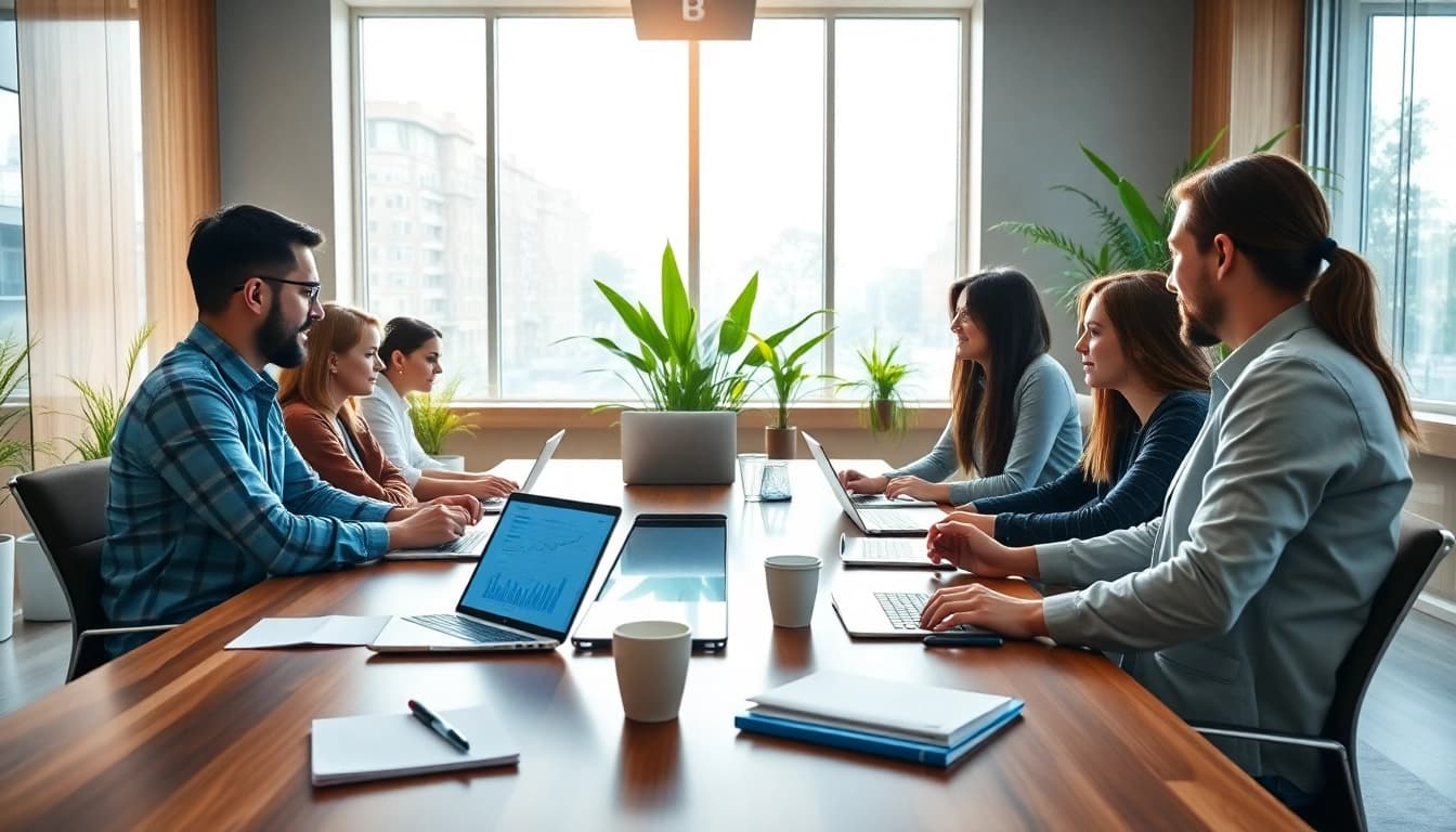 Team collaboration on digital marketing strategies at https://press.farm.