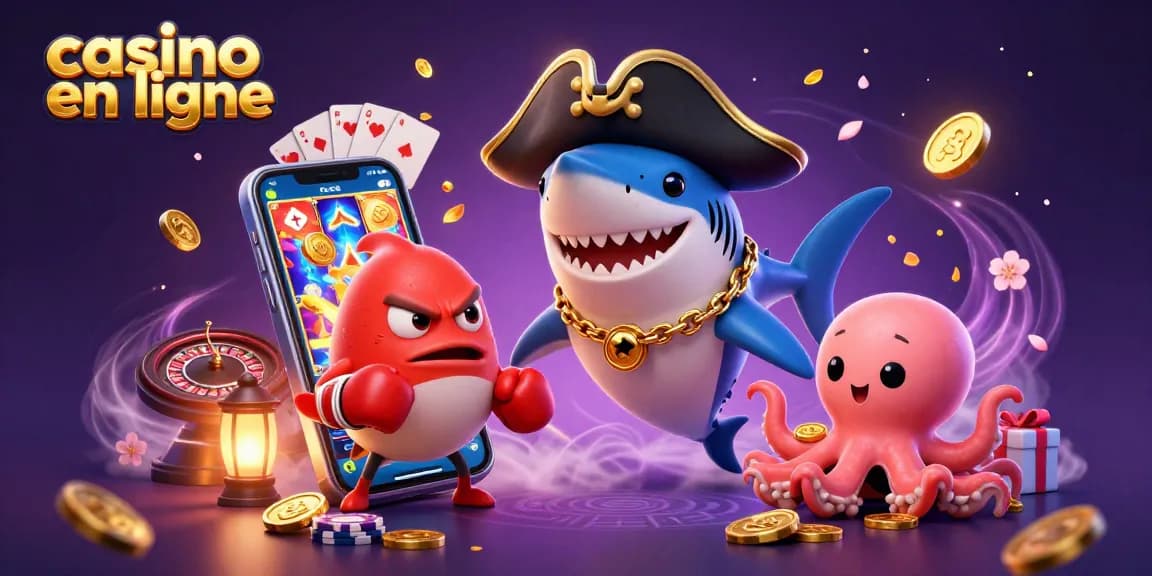 Casino en ligne : Un requin pirate en 3D et ses amis plongent dans l'univers du jeu.