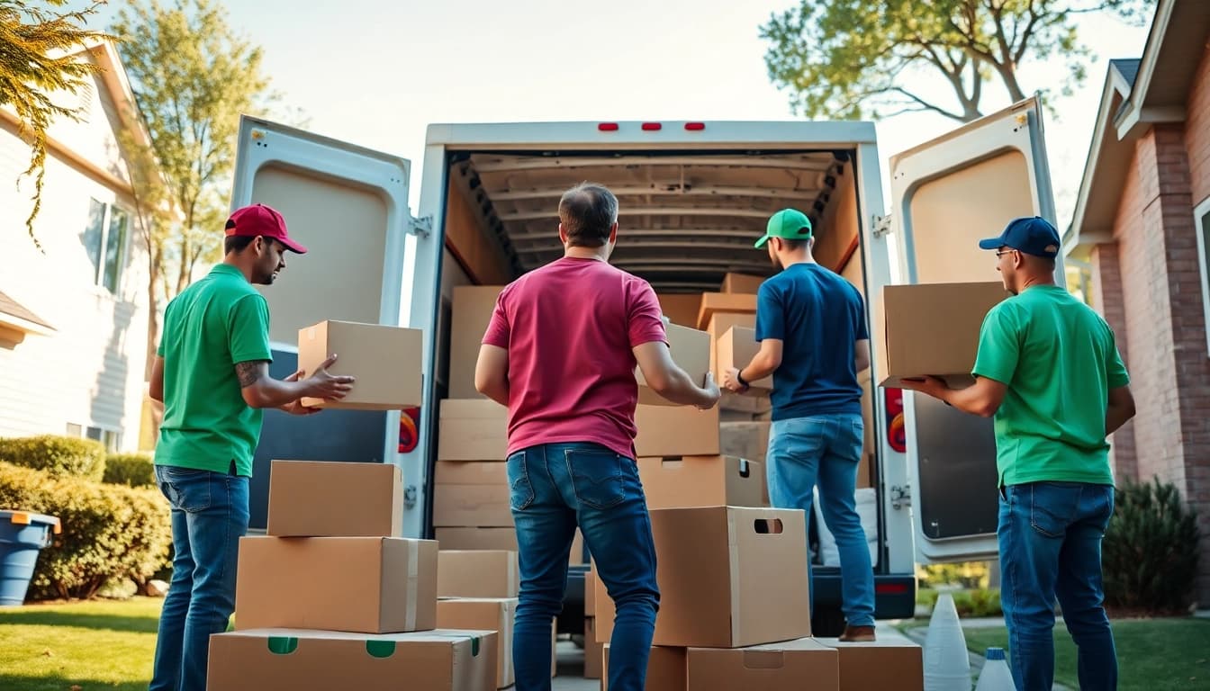 Efficient local movers packing and loading items during a move.