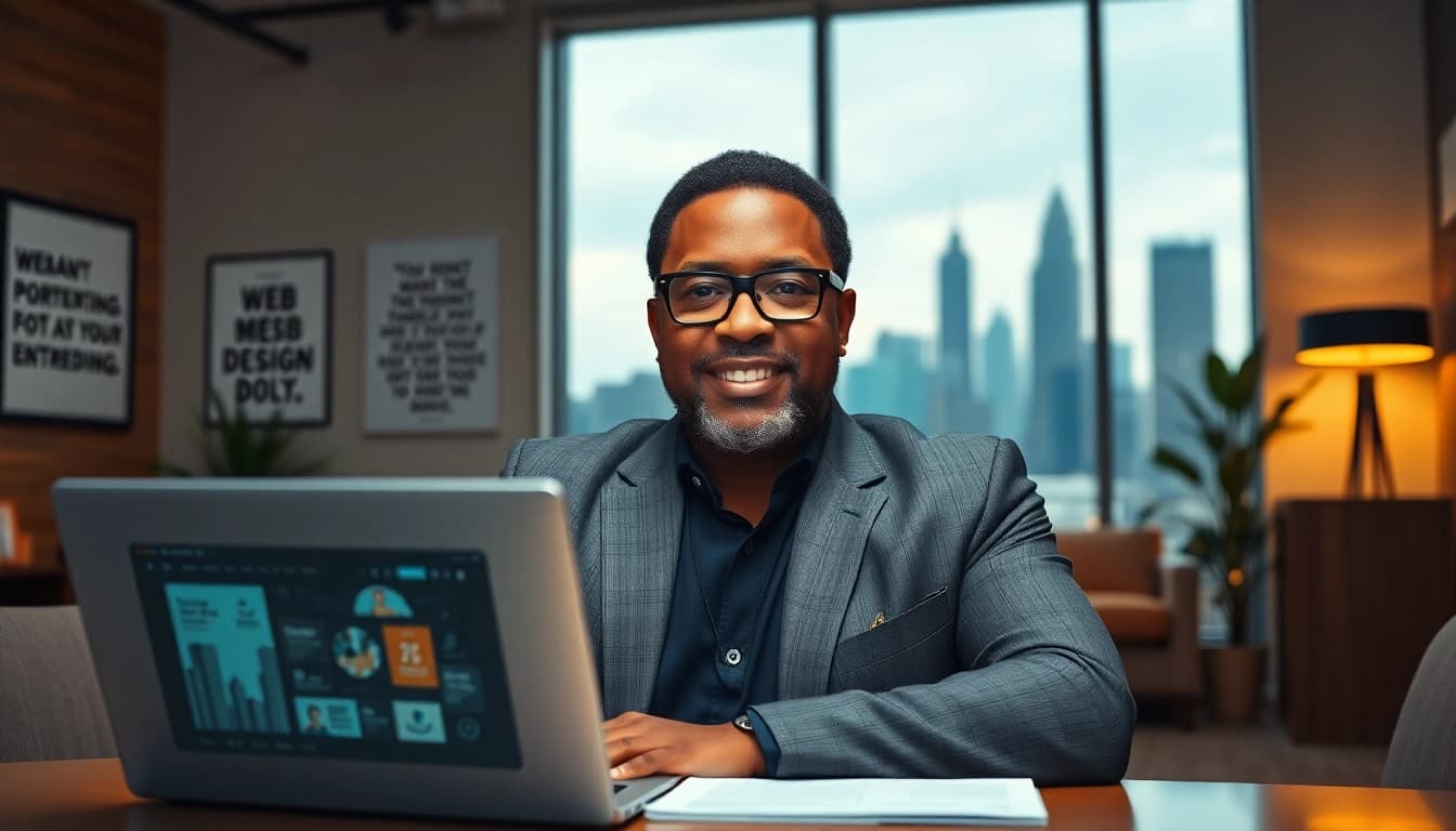 Dennis Wimberly Jr. inspiring young entrepreneurs in a modern Atlanta office.