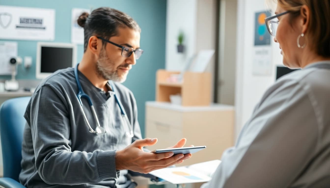 Engaging consultation at https://tweestedenziekenhuis.nl showing a doctor assisting a patient.