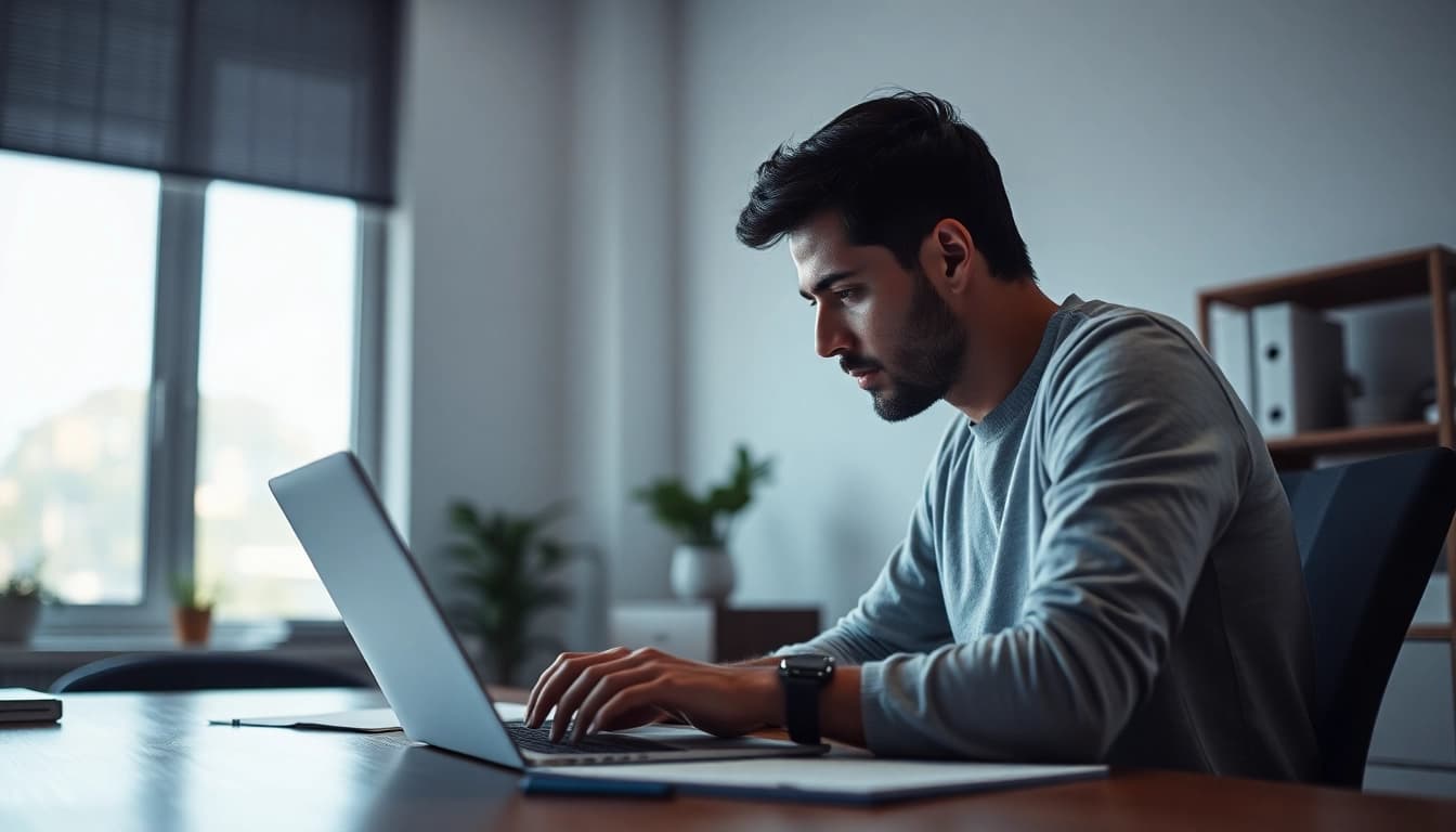 Desenvolvimento de Sites com um profissional dedicado em ambiente moderno e criativo.