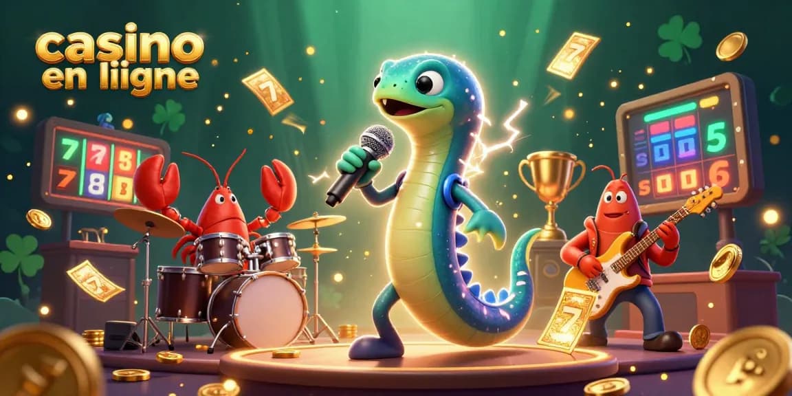Jouez au casino en ligne avec l'anguille DJ, le crabe batteur et le cheval marin guitariste.