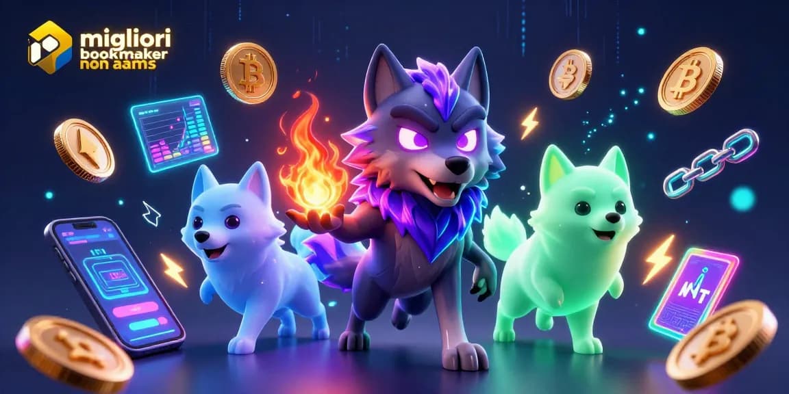 I migliori bookmaker non AAMS presentano una leader del branco di lupi spettrali in un'illustrazione 3D vibrante.