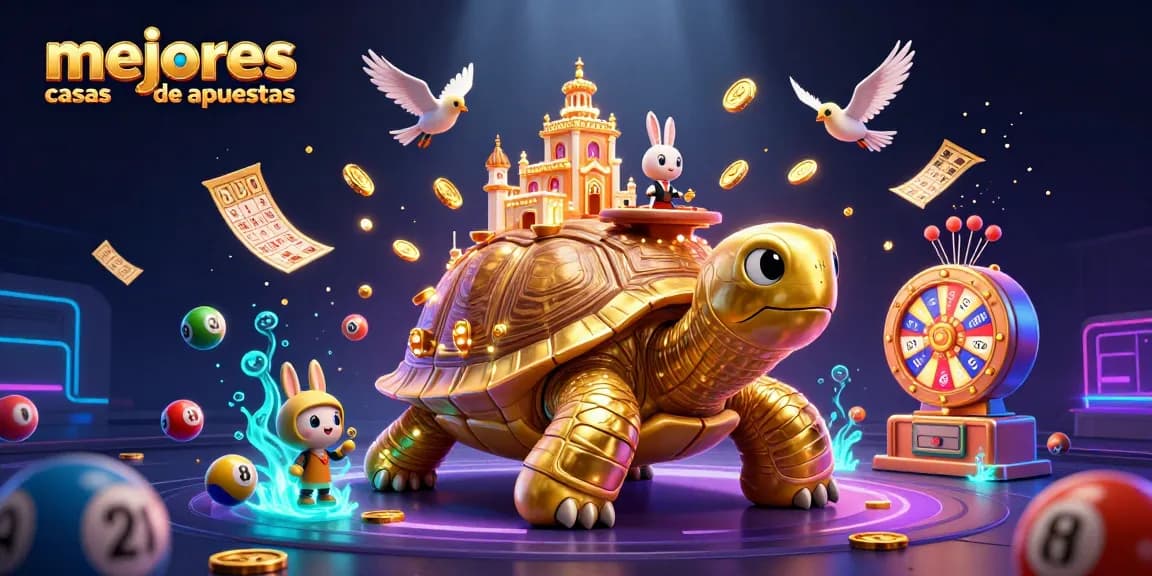 Encuentra las mejores casas de apuestas con la tortuga dorada y el crupier de conejo en juego.