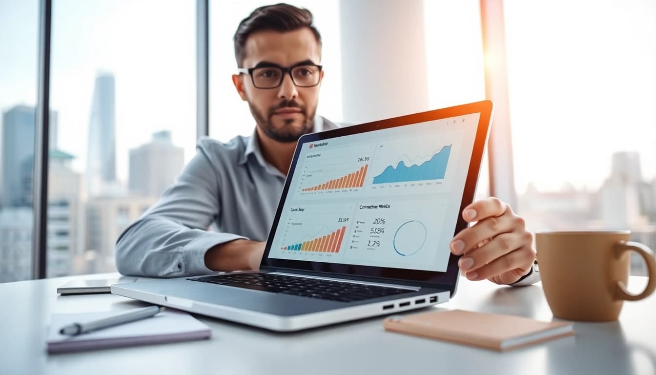Maximize JBO's potential through strategic website data analysis in a modern office.