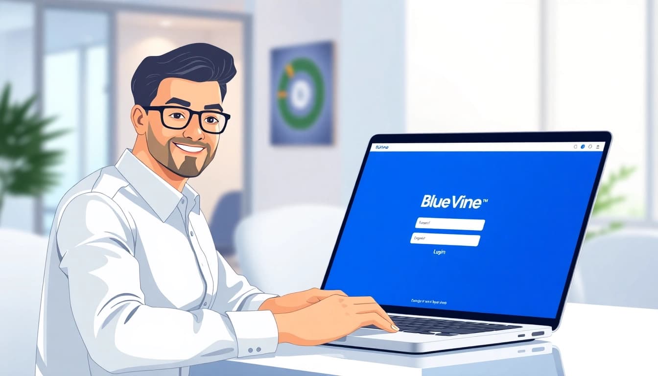 Securely access the bluevine login page with confidence in a modern office setup.
