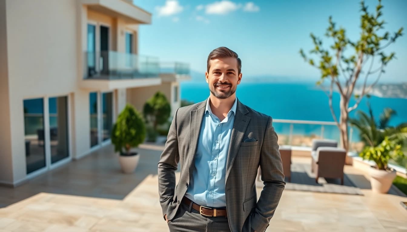 Showcase of property for sale in alanya turkey featuring a luxurious apartment with scenic views.