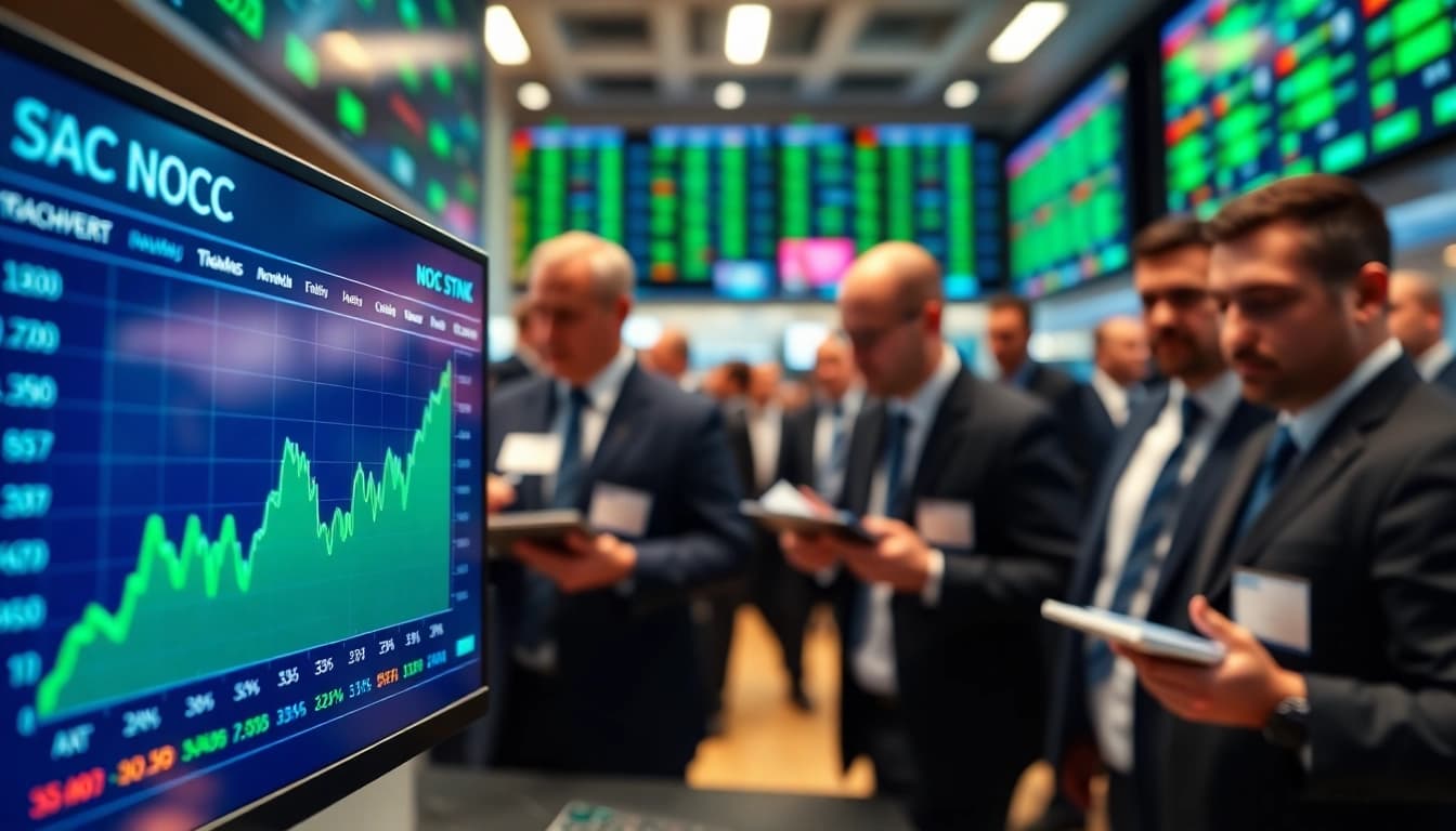 NOC stock price dashboard showcasing real-time updates with financial analysis.