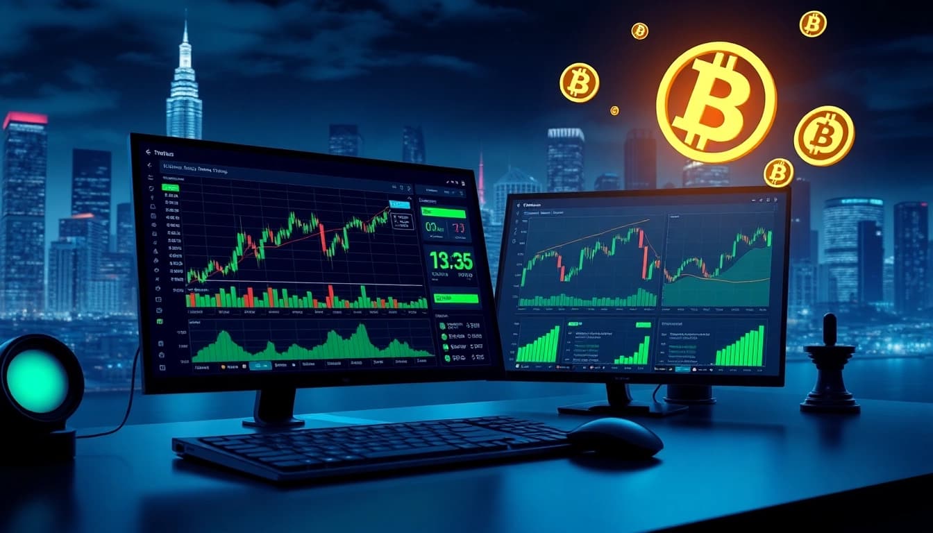 Analyze trading strategies with various crypto trading bot sites on a modern desktop.