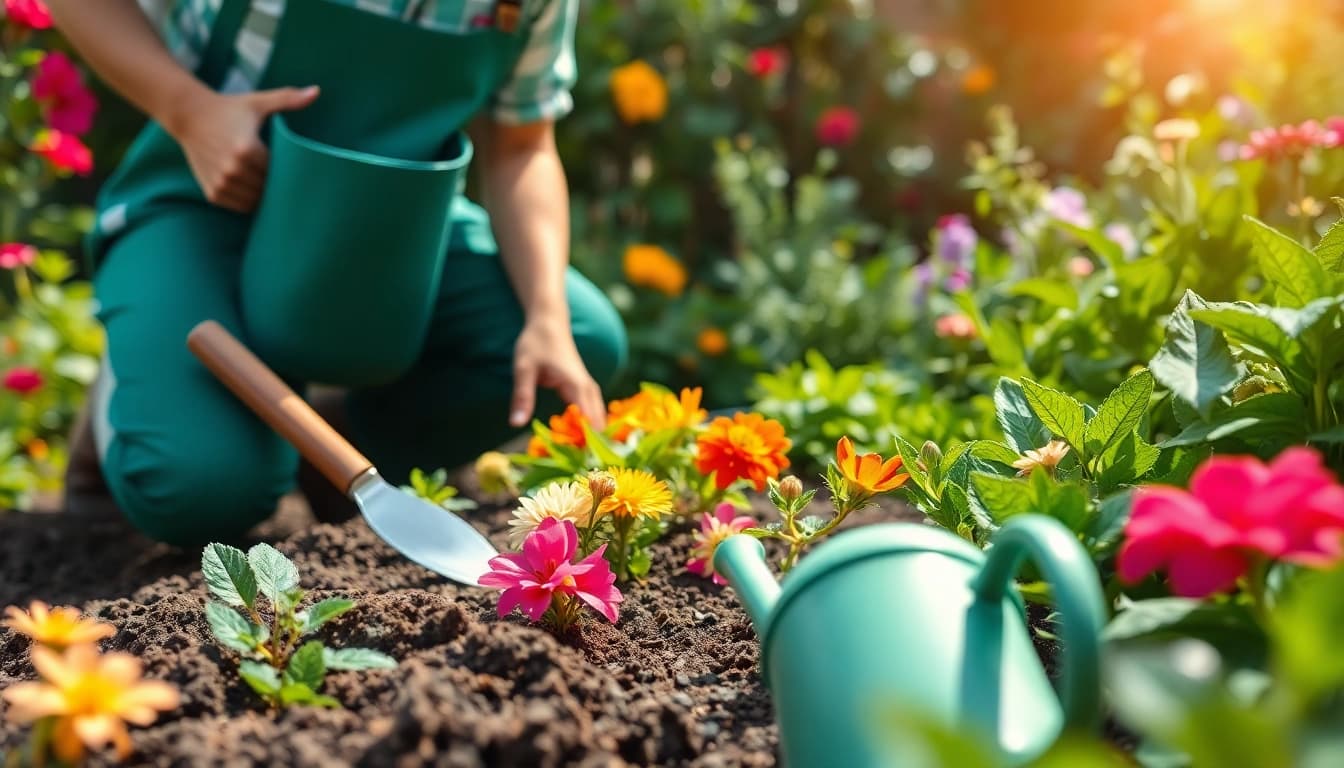 Beheer van bloemen en planten met https://detuinassistent.nl in een weelderige tuin