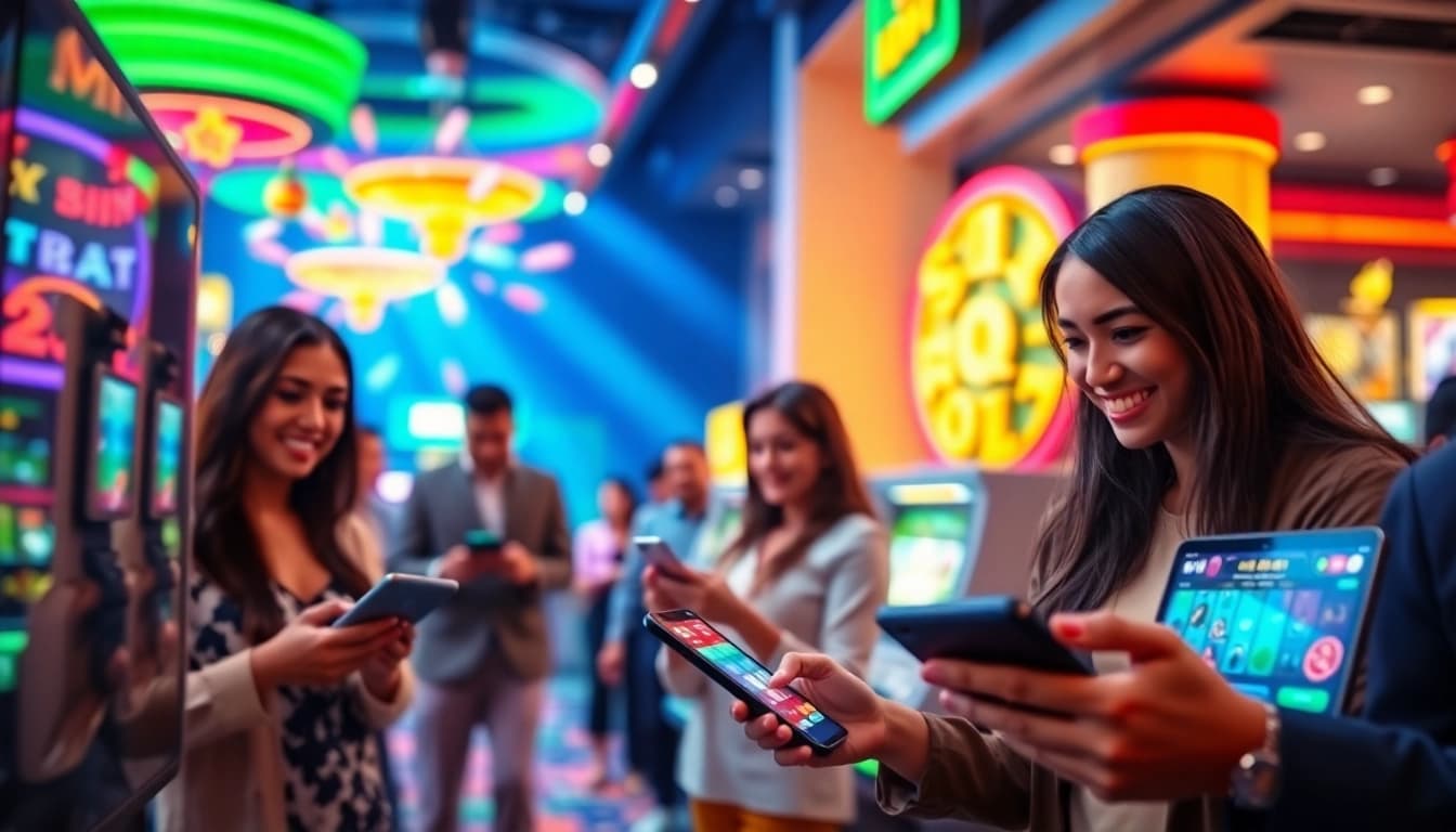 Engaging scene illustrating Canada casinos online with diverse players enjoying thrilling games.