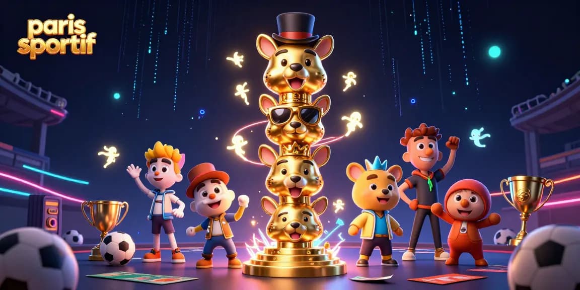 Pari sportif : remportez des trophées avec cette illustration dynamique et festive
