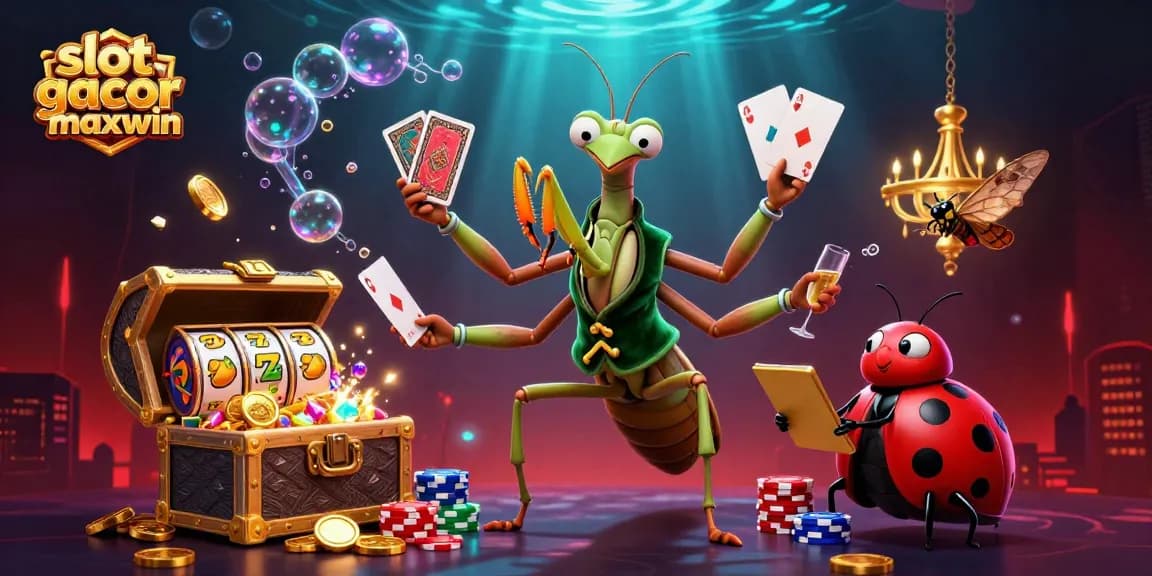 Experience thrilling wins with slot gacor maxwin in a vibrant casino scene featuring animated characters and exciting game elements.