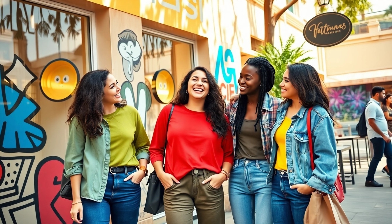 View trendy outfits at https://www.clothingcasual.com showcasing styles in a vibrant urban setting.