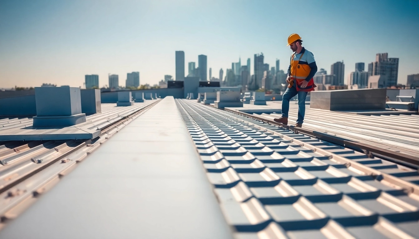 Inspecting commercial roofing services with a focus on durability and material variety.