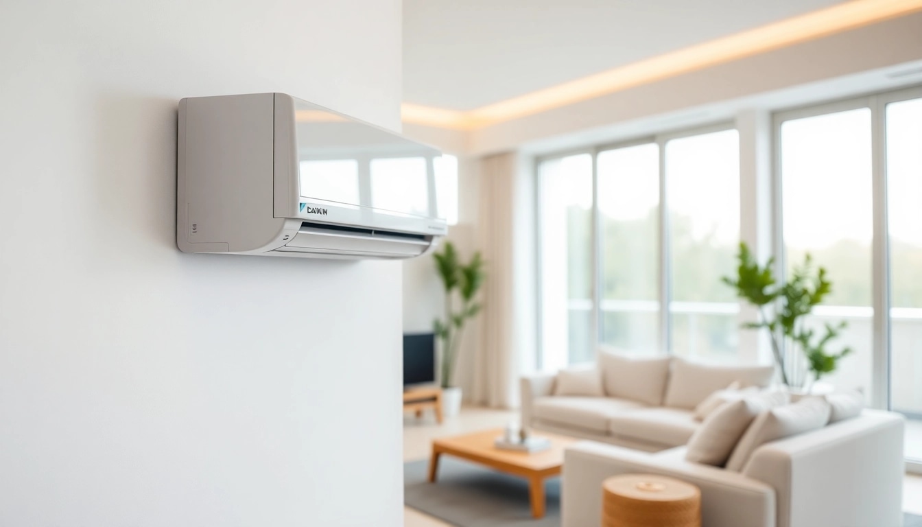 Enhance your space with a Daikin mini split AC in a modern living room.