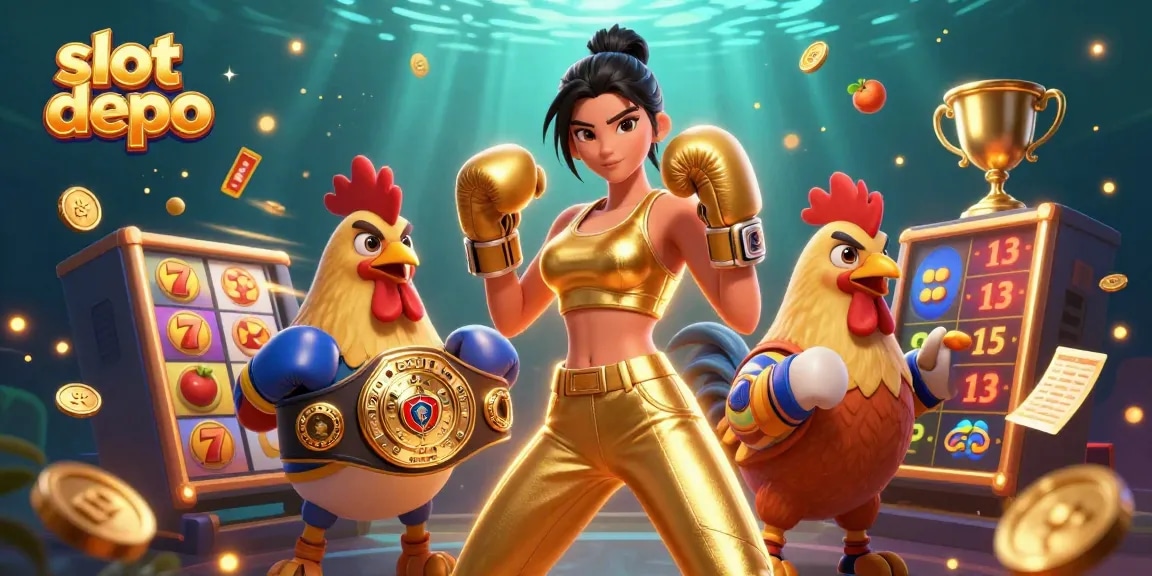 Engage with slot depo gaming excitement in a rich 3D illustration featuring dynamic slots action.