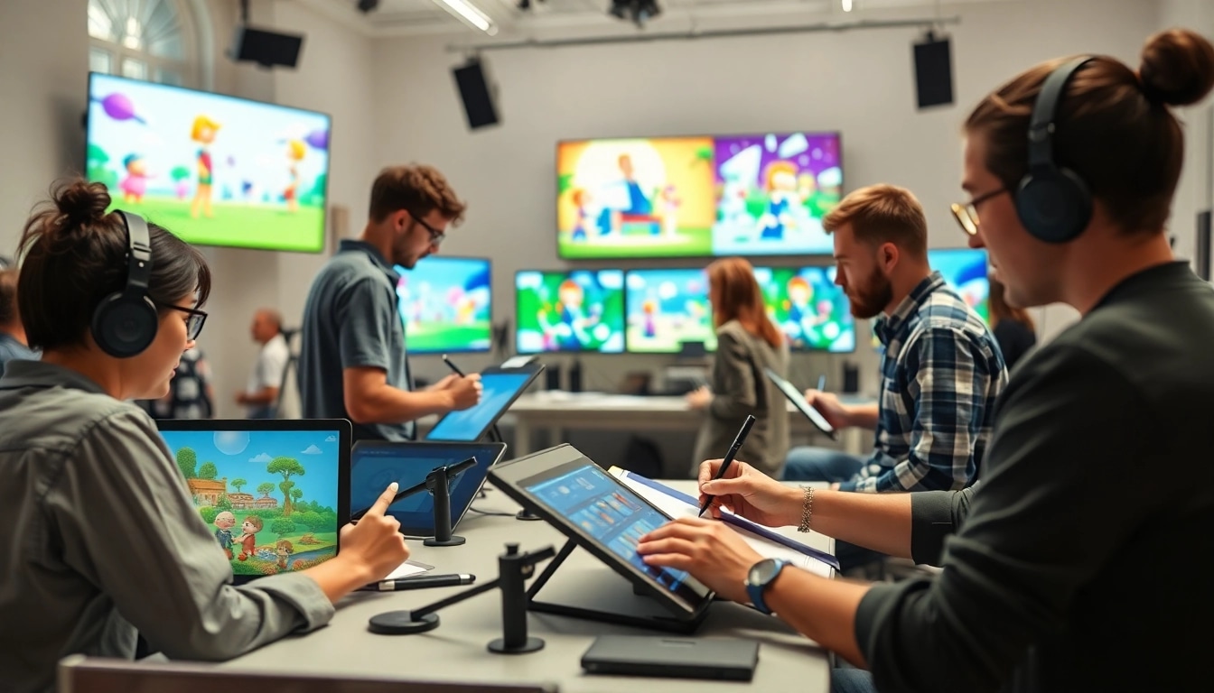 Animation Agency creating captivating animations in a vibrant studio environment.