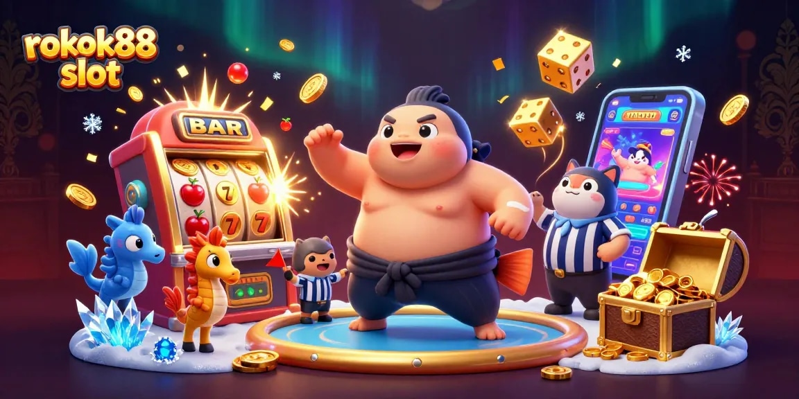 Engage with the dynamic rokok88 slot scene featuring a festive underwater casino atmosphere.