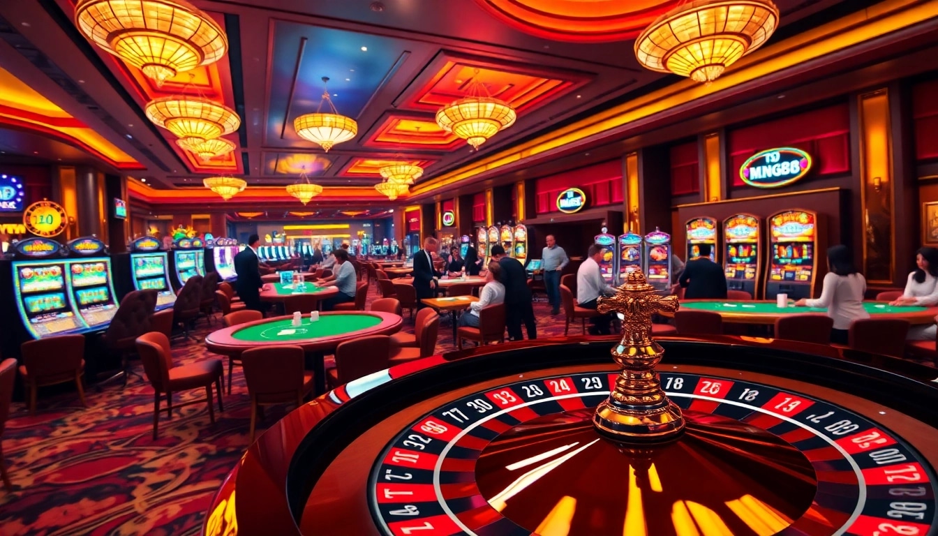 MM88 players betting enthusiastically at a vibrant casino table.
