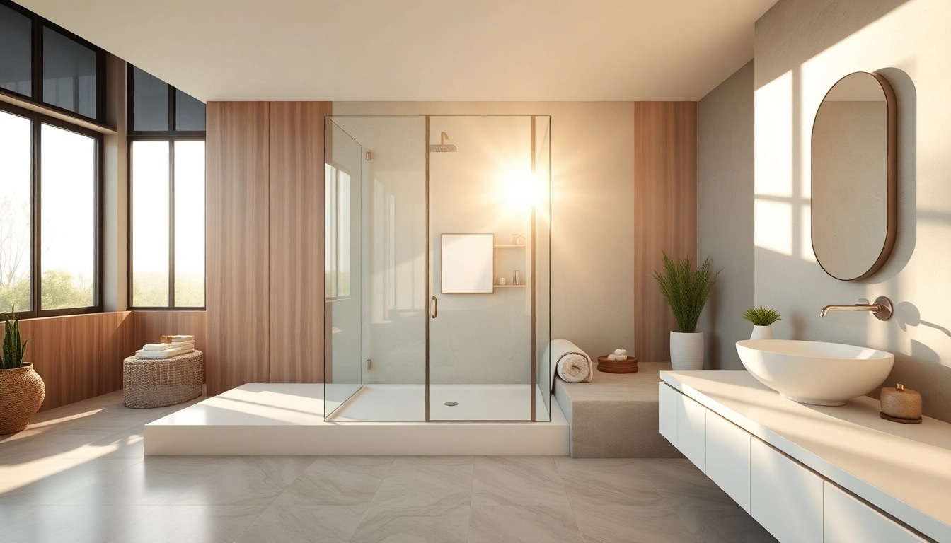 Experience the beauty of elegant showers au with a luxurious, modern design in a serene bathroom setting.