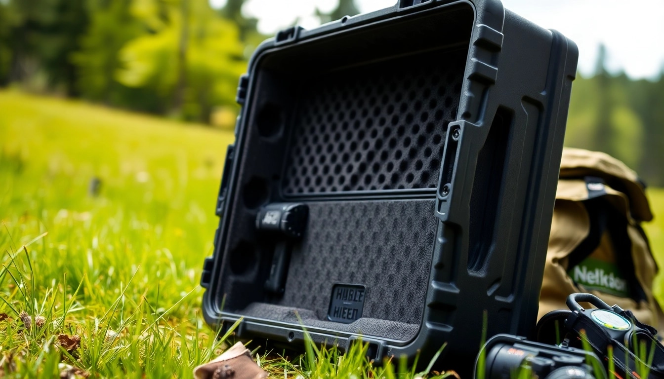 Showcase of a durable hard case designed for outdoor gear protection