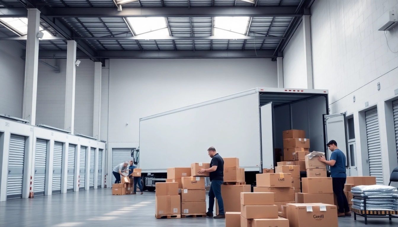 Efficient team handling provincial moving & storage solutions in a modern facility.
